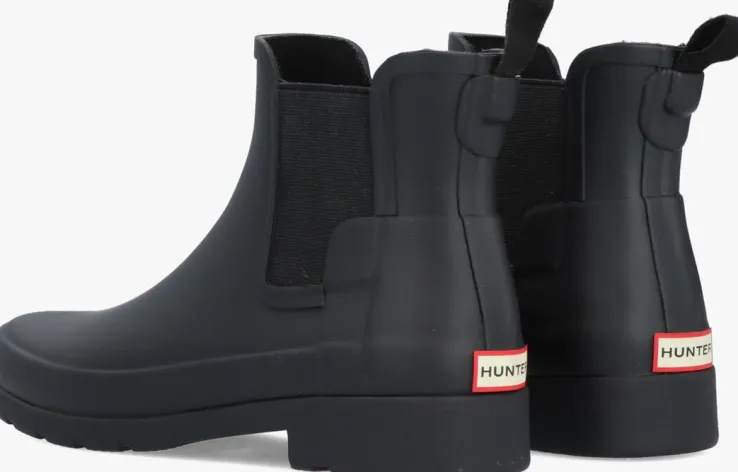 zwarte hunter regenlaarzen womens refined slim fit