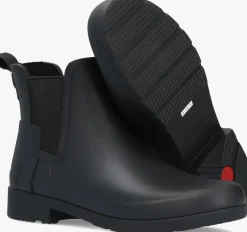 zwarte hunter regenlaarzen womens refined slim fit