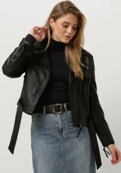 zwarte ibana leren jas blinn