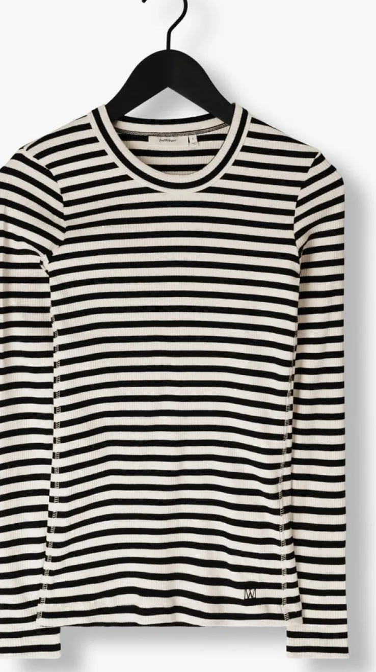 zwarte inwear tops & t-shirts dagnaiw striped tshirt ls