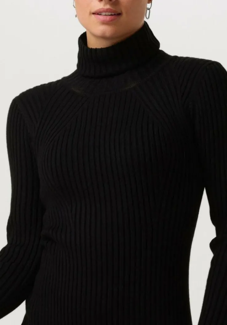 zwarte janice mini jurk jurk gebreid kol travis