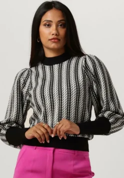 zwarte janice trui trui gebreid pof mouw jay