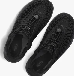 zwarte keen platte sandalen uneek w