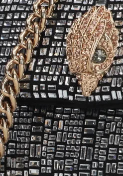 zwarte kurt geiger london schoudertas mini kensington crystals