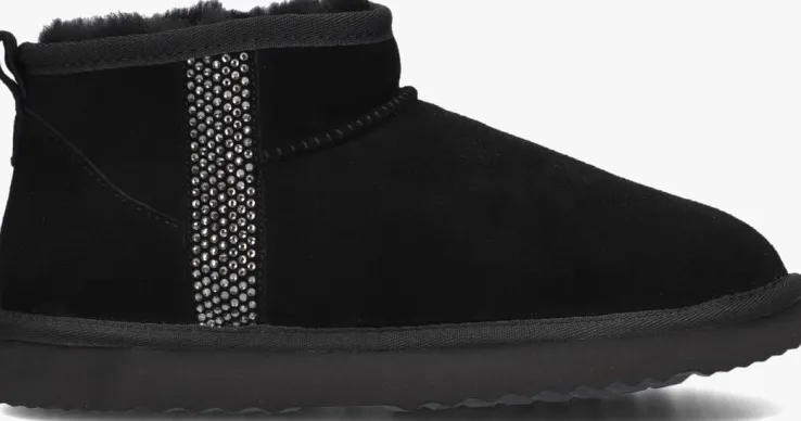 zwarte lina locchi vachtlaarzen extreme glitter low