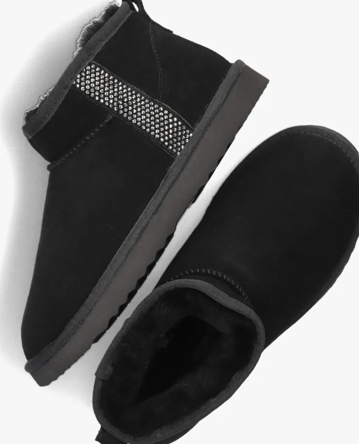 zwarte lina locchi vachtlaarzen extreme glitter low