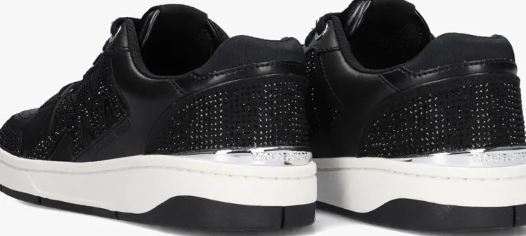 zwarte michael kors lage sneakers rebel lace up