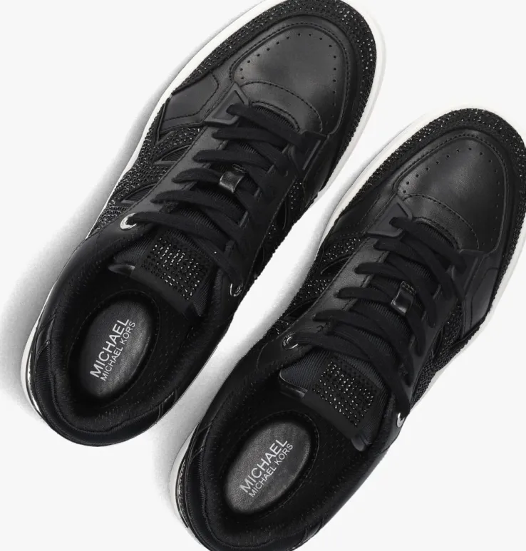 zwarte michael kors lage sneakers rebel lace up