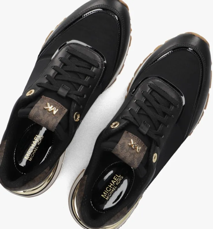 zwarte michael kors lage sneakers nova trainer