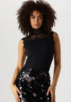 zwarte minus top vanessa high neck