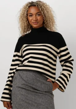 zwarte minus trui lupi stripe knit pullover