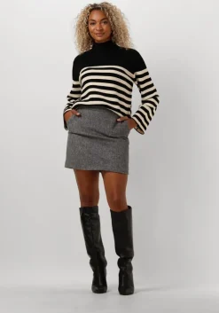 zwarte minus trui lupi stripe knit pullover