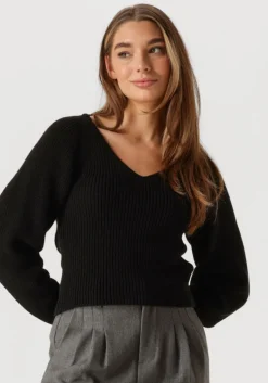 zwarte modström top galenmd short v-neck