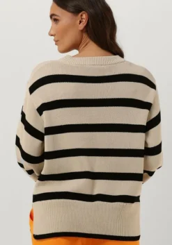 zwarte modström trui corbin md stripe o-neck