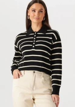 zwarte modström trui malvamd stripe polo