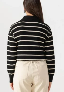 zwarte modström trui malvamd stripe polo