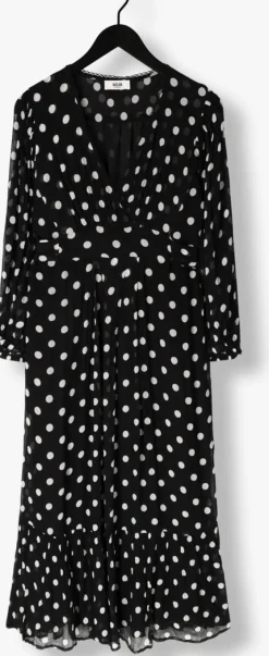 zwarte moliin maxi jurk queen