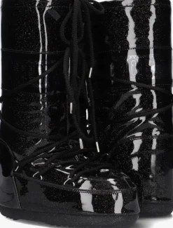 zwarte moon boot snowboots mb icon glitter