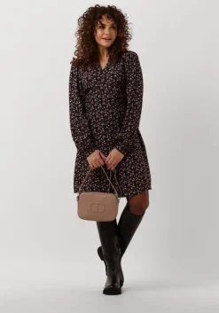 zwarte msch copenhagen mini jurk mschmessina morocco wrap dress aop