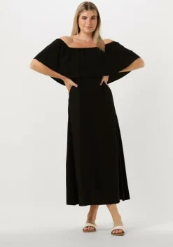 zwarte my essential wardrobe midi jurk sunnymw florence dress