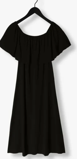 zwarte my essential wardrobe midi jurk sunnymw florence dress