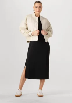 zwarte my essential wardrobe midi jurk hellamw r-neck long dress