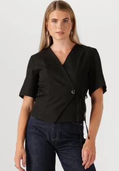 zwarte neo noir blazer simmo eyelet blouse