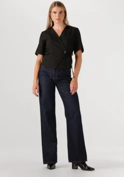 zwarte neo noir blazer simmo eyelet blouse