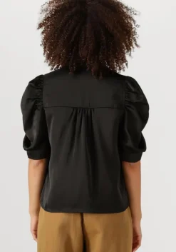 zwarte neo noir blouses roella heavy sateen blouse