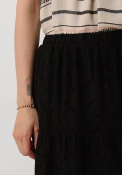 zwarte neo noir maxirok rana embroidery skirt