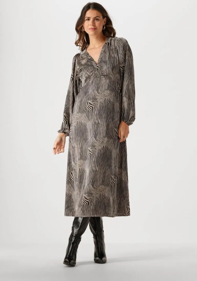 NEO NOIR e midi jurk isoabel floating wave dress>DAMES Jurken