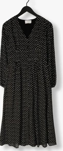 zwarte neo noir midi jurk timma mini stitch dress