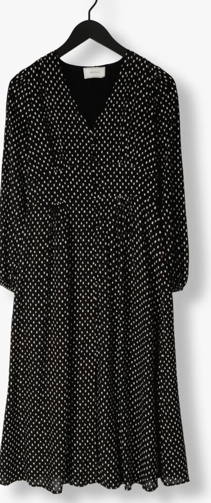 zwarte neo noir midi jurk timma mini stitch dress