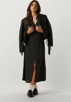 zwarte neo noir midi jurk timma mini stitch dress