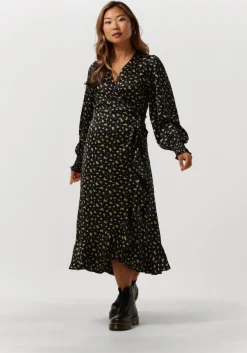 zwarte neo noir midi jurk eva precious rose dress