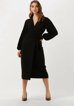 NEO NOIR e midi jurk onassis solid wrap dress>DAMES Jurken
