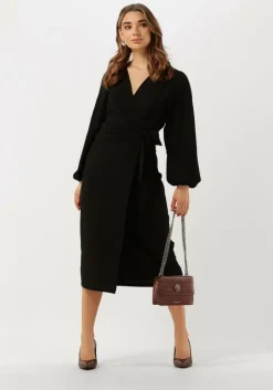 NEO NOIR e midi jurk onassis solid wrap dress>DAMES Jurken