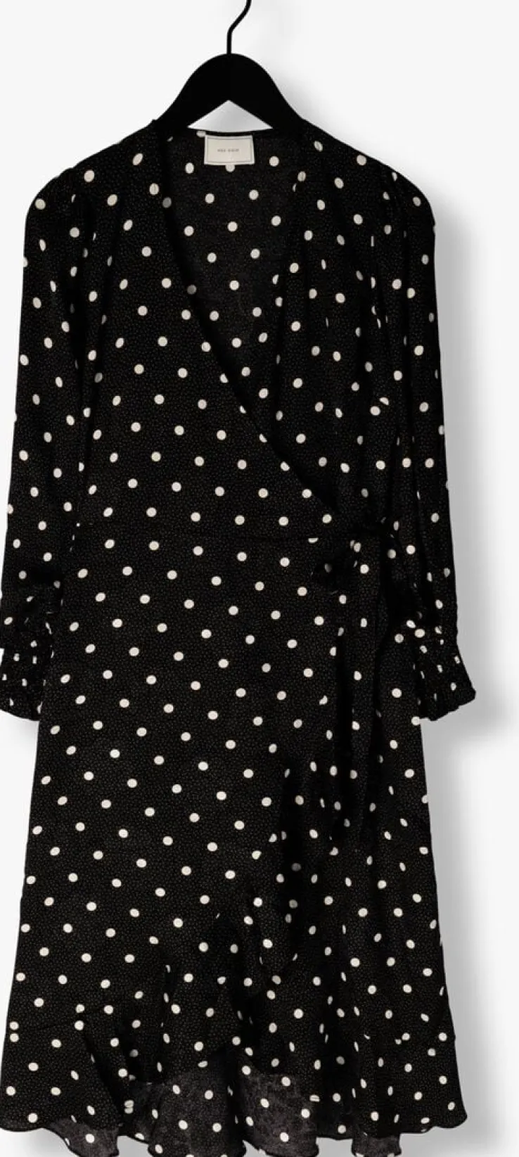 zwarte neo noir midi jurk eva retro dot dress