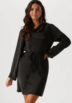 zwarte neo noir mini jurk vega soft satin dress