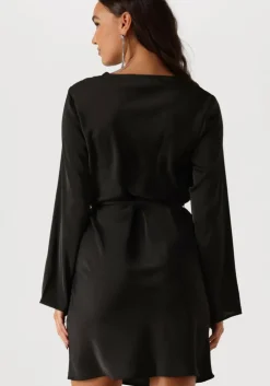 zwarte neo noir mini jurk vega soft satin dress