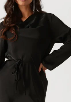 zwarte neo noir mini jurk vega soft satin dress