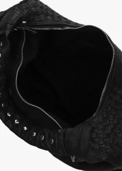 zwarte núnoo schoudertas maxi dandy braided