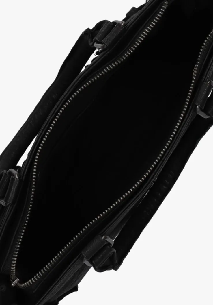 zwarte núnoo schoudertas scarlett buckle rock