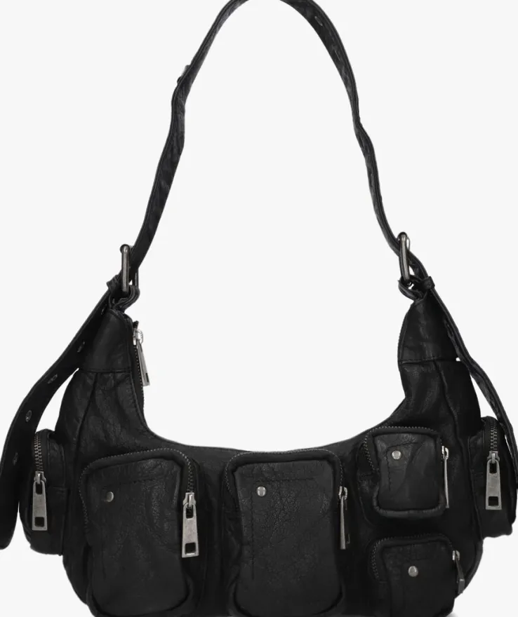 zwarte núnoo schoudertas sally small pocket