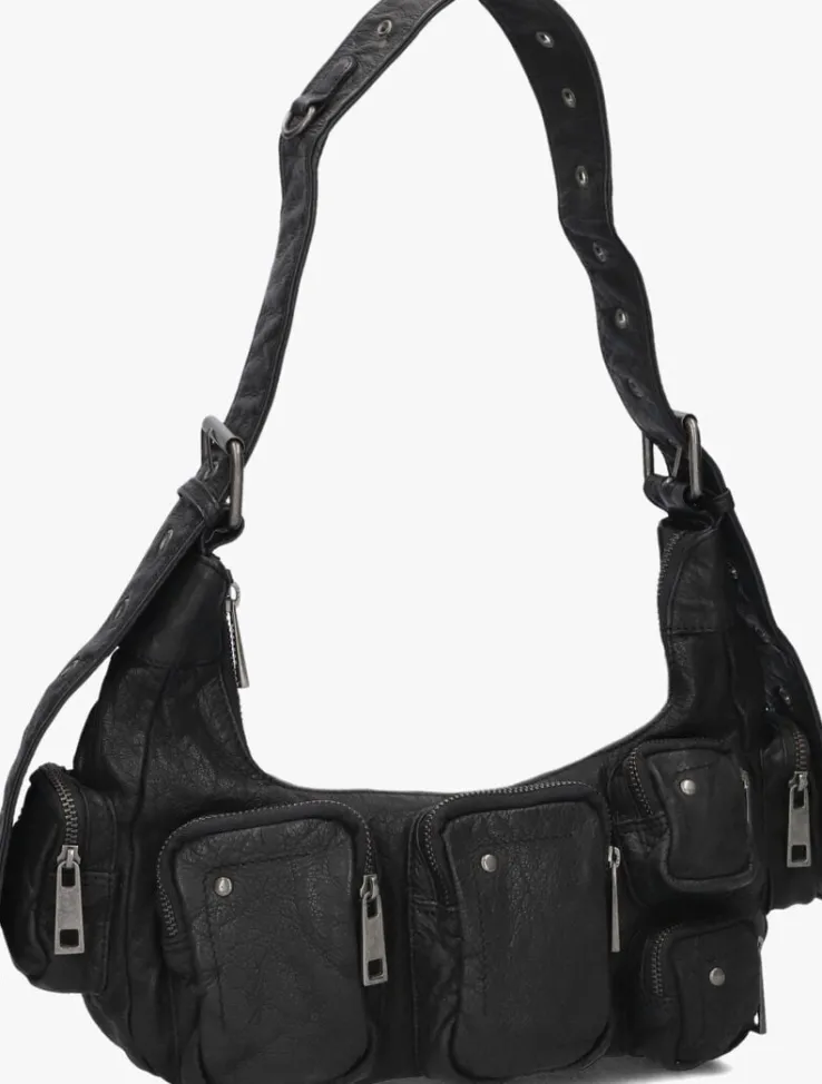 zwarte núnoo schoudertas sally small pocket