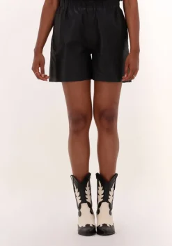 zwarte notes du nord broeken debbie leather short