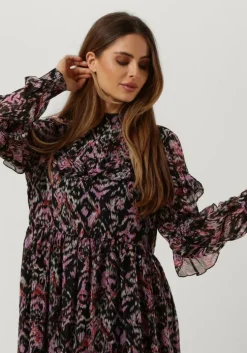 zwarte notes du nord midi jurk fabiola lurex midi dress