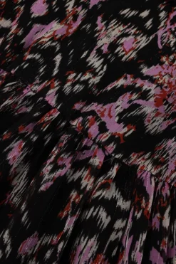 zwarte notes du nord midi jurk fabiola lurex midi dress