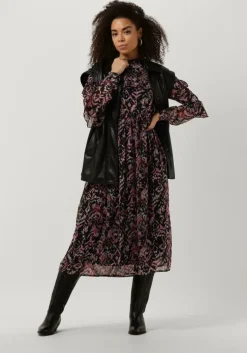 zwarte notes du nord midi jurk fabiola lurex midi dress