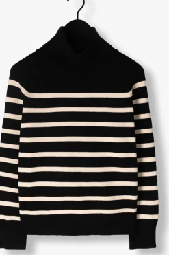 zwarte notre-v coltrui stripe knit sweater